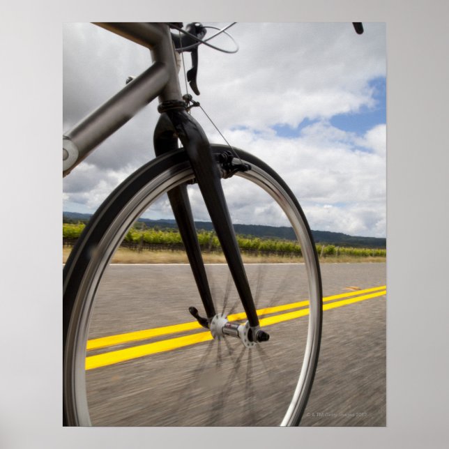 Poster Vélo de route pour homme à grande vitesse POV (Devant)