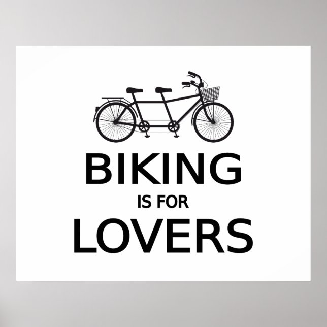 Poster vélo est pour les amoureux, tandem vélo, art du mo (Devant)