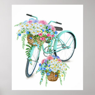 Poster Vélo floral