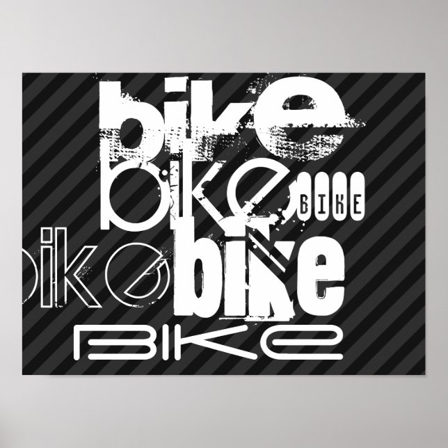 Poster Vélo ; Gris noir et gris foncé (Devant)