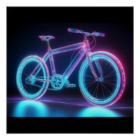 Vélo néon futuriste - Art filaire high-tech