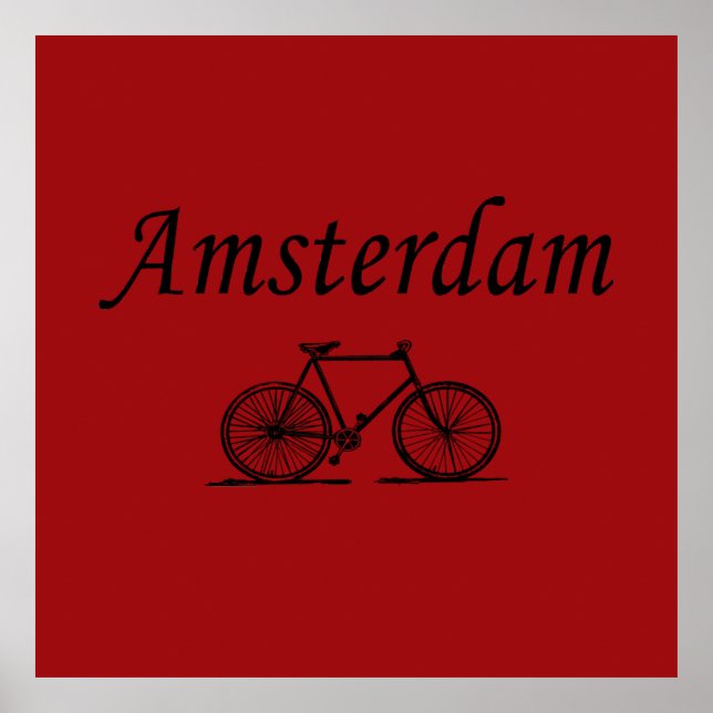Poster Vélo rétro d'Amsterdam (Devant)