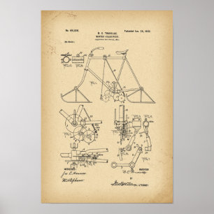 Poster Vélo sur rail d'hiver de bicyclette de 1902