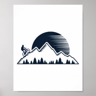 Poster Vélo Tout Terrain Vtt Cyclisme Randonnées Hommes V