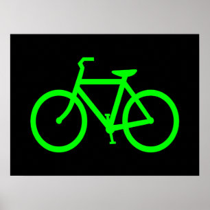 Poster Vélo Vert Citron