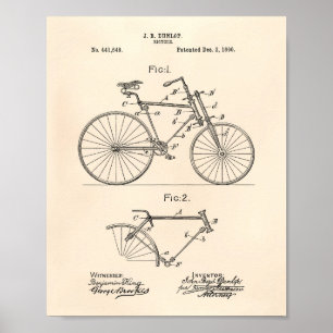 Poster Vélo vintage 1890 Art Brevet - Vieux Poivre