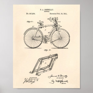 Poster Vélo vintage 1891 Brevet Art Vieux Poivre