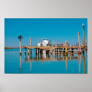 Poster Vélodrif côtier Afrique du Sud Paysage Bateau Bird