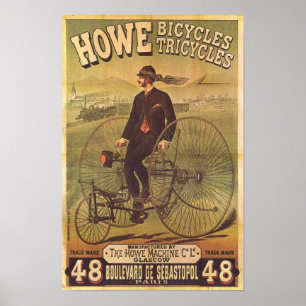 Poster Vélos et bicyclettes Howe Vintages
