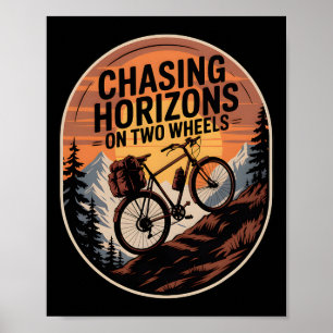 Poster Vélotourisme En Plein Air Vélo De Montagne En Pour