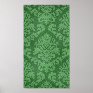 POSTER VELVET DE COUPE DE DAMASK, TAPESTERIE EN VERT