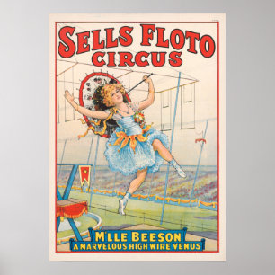 Poster Vend Floto Circus Publicité Vintage