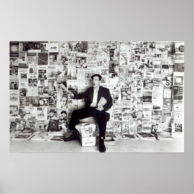 Poster Vendeur de journaux, c.1960 (Devant)