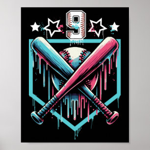 Poster Vendre la goutte 9e anniversaire garçons Numéro 9 