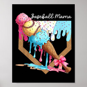 Poster Vendre Mama Ice Cream Drip Vendre la fête des mère