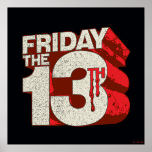Poster Vendredi 13 Logo 3D empilé saignant