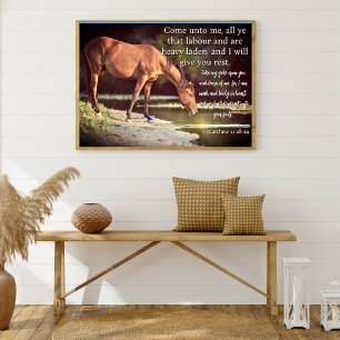 Poster Venez à moi, vous tous qui êtes fatigués Cheval au