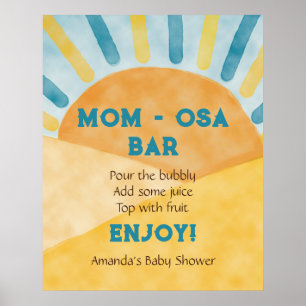 Poster Venez Blue Rays Sunshine Baby shower Bar