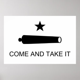 Poster Venez et prenez le Texas Drapeau bataille de Gonza