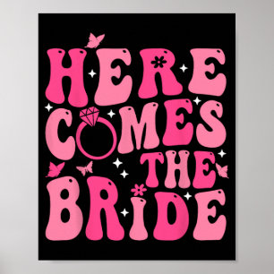 Poster Venez La Fête De La Bride Rose Super Bachelorette