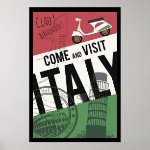 Poster Venez visiter l'Italie