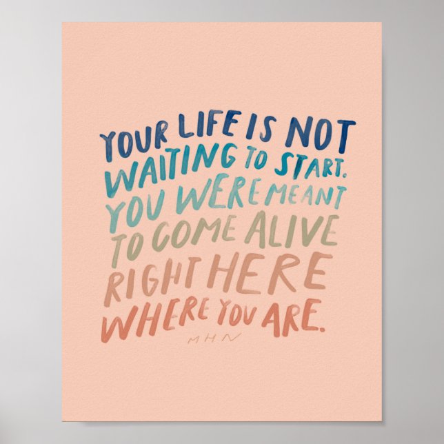 Poster Venez vivre ici - Citation Inspirante Art Ca (Devant)