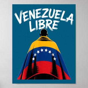 Poster Venezuela Libre 2026 Drapeau Vénézuéla 