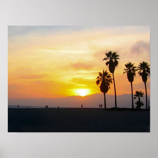 Poster Venice Beach California Sunset (Devant)