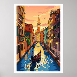 Poster Venice Italy Retro Travel 