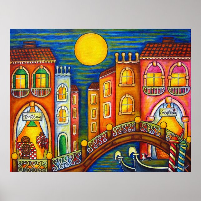 Poster Venice Soiree Imprimer par Lisa Lorenz (Devant)