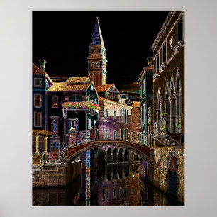 Poster Venise à Neon
