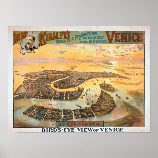 Poster Venise ancienne et moderne à Olympia Vue aérienne (Devant)