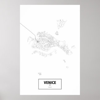 Poster Venise (île), Italie (noir sur blanc)