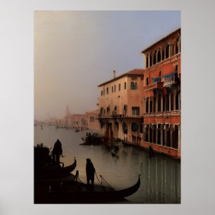 Poster Venise Italie Canal et Gondolas Peinture