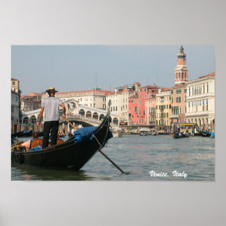 Poster Venise, Italie Canal Gondola Imprimer