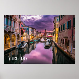 Poster Venise, Italie Canal Pittoresque & Architecture Vé