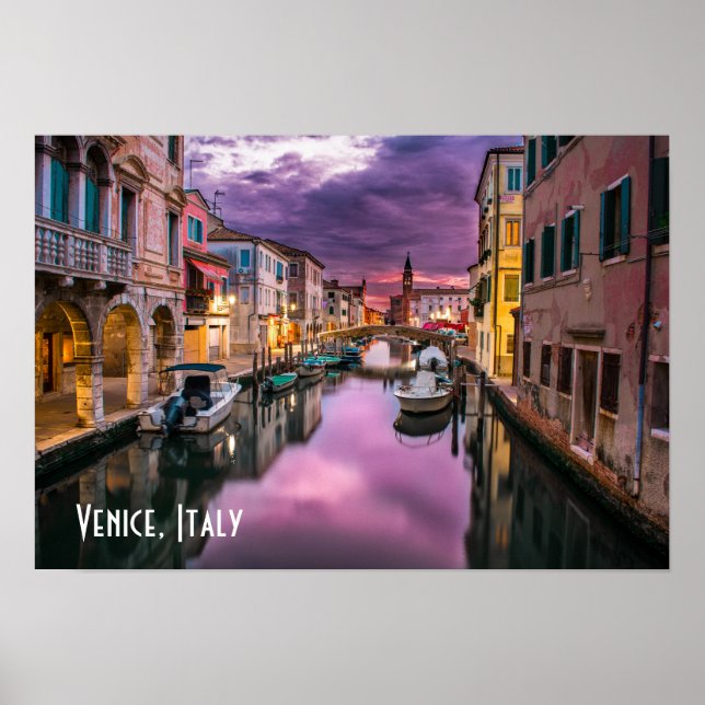 Poster Venise, Italie Canal Pittoresque & Architecture Vé (Devant)