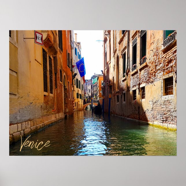 Poster Venise Italie Canal Vie Joli Petit Pont (Devant)