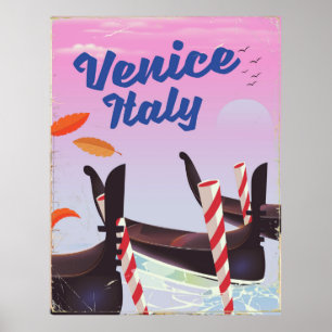 Poster Venise Italie Gondole vacances impression.