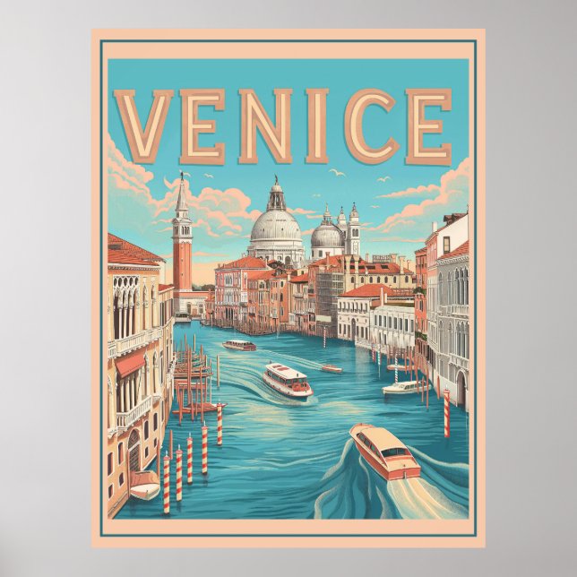 Poster Venise, Italie Vintage voyage (Devant)
