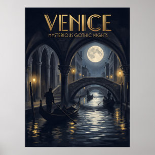 Poster Venise Nuits Mystérieuses Gothiques Voyage