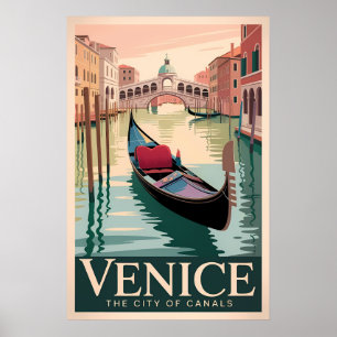 Poster Venise vintage - Gondola sur Grand Canal