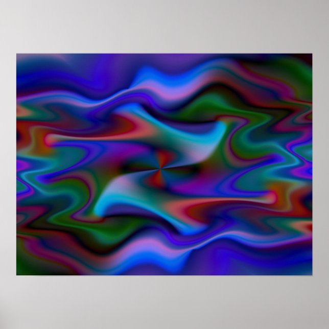 Poster Vent de nuit Art Abstrait (Devant)
