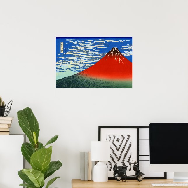 Poster Vent du sud, ciel clair Katsushika Hokusai 1830 (Bureau à domicile)