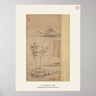 Poster Vent parmi les arbres sur la rive du fleuve