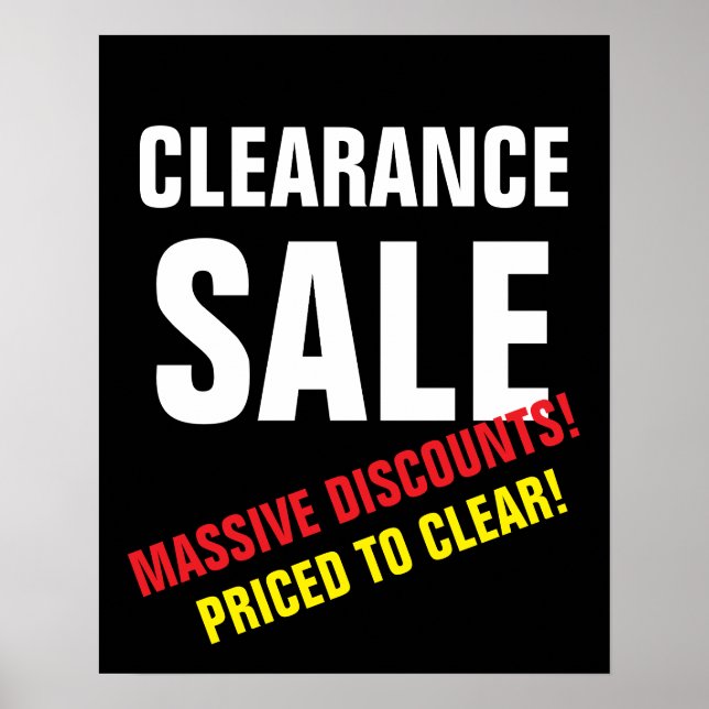 Poster Vente de compensation Signal, Vente de boutique no (Devant)