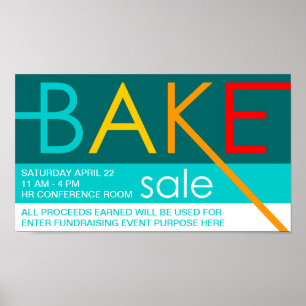 Poster vente de gâteaux (typographique)