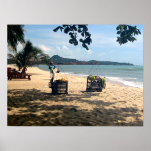 Poster Ventes de plage ... Plage de Lamai, île de Koh Sam