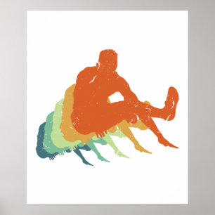 Poster Ventilateur d'athlète olympique rétrograde