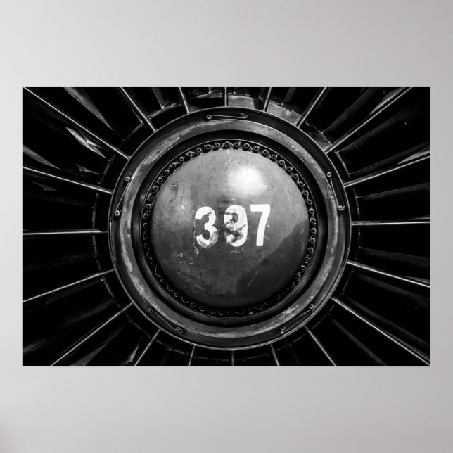 Poster Ventilateur de moteur à réaction J58 - SR-71 Black (Devant)